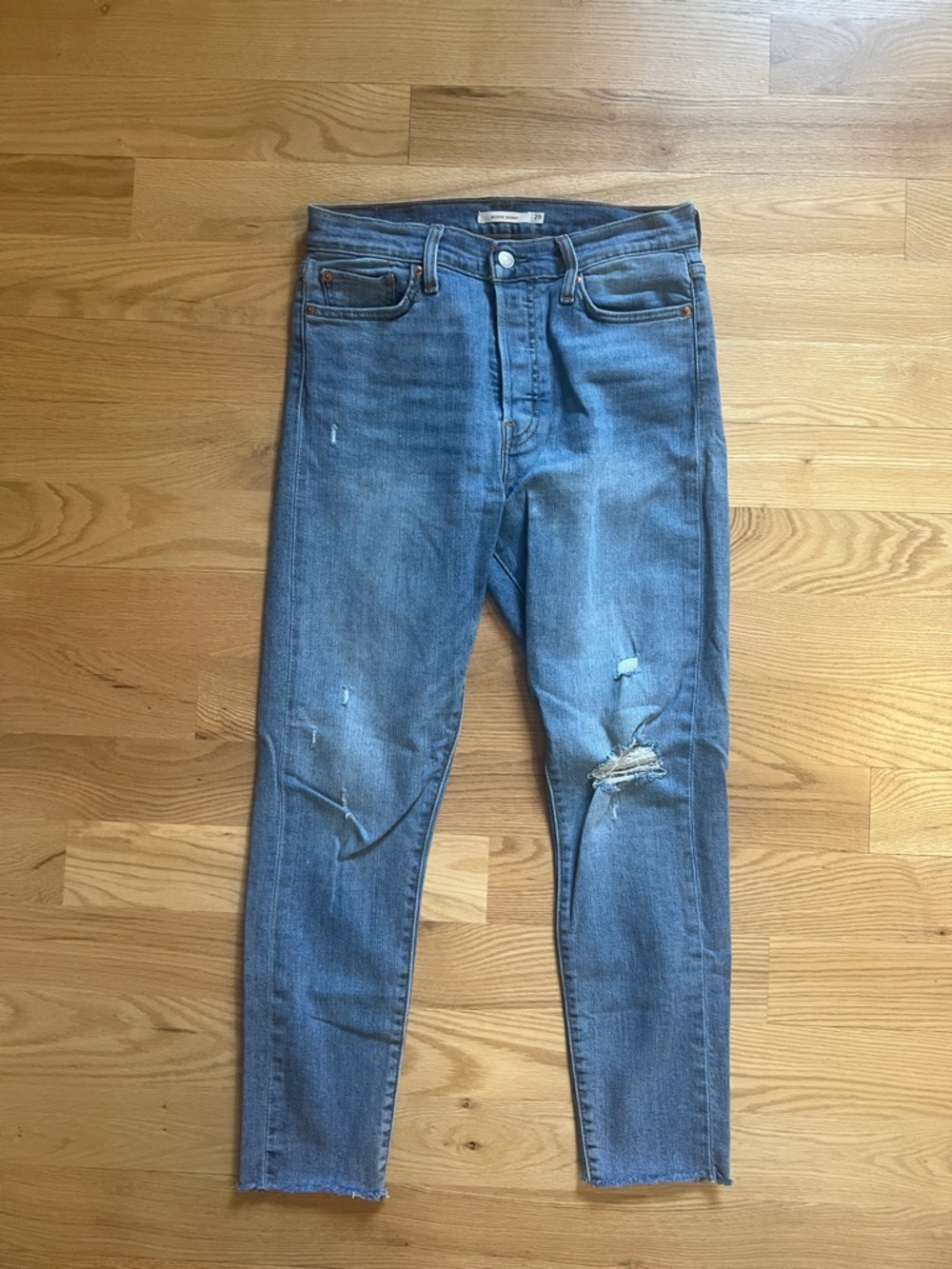 Levi’s Blue Distressed wedgie Jeans